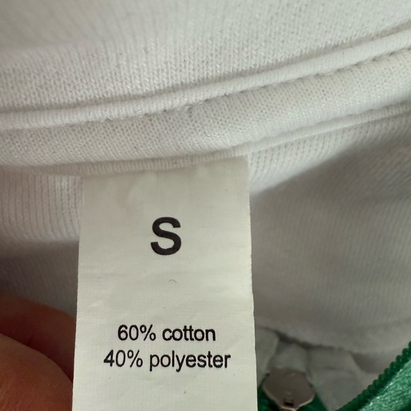 MFC White Hoodie Three-Quarter Zip with Green Accents - Picture 6 of 7